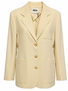 MAISON RABIH KAYROUZ CREAM BUTTON FRONT JACKET
